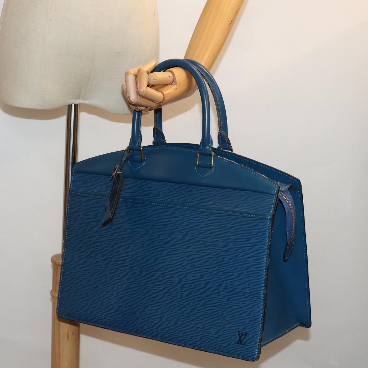 LOUIS VUITTON Epi Riviera Hand Bag Blue M48185 LV 76075