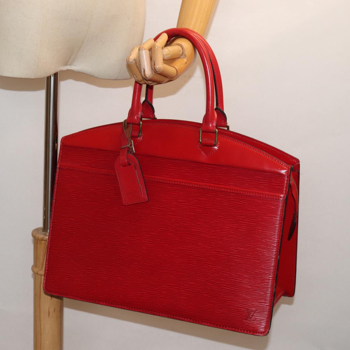 LOUIS VUITTON Epi Riviera Hand Bag Red M48187 LV 76076