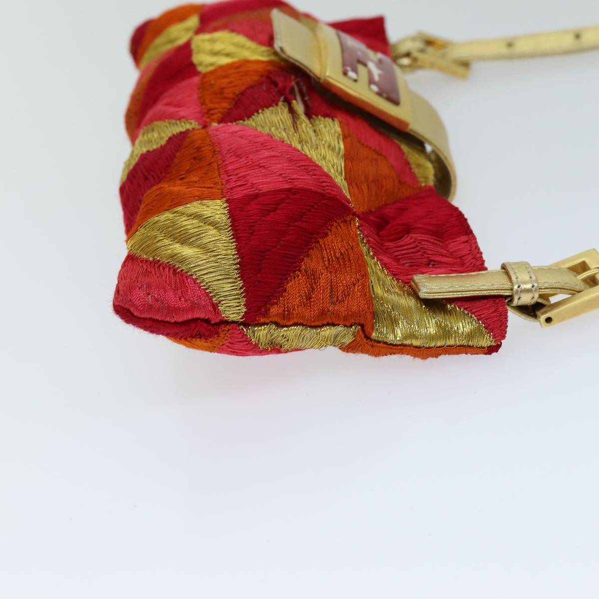 Luxury Fendi Mamma Baguette Shoulder Bag Canvas Red76103