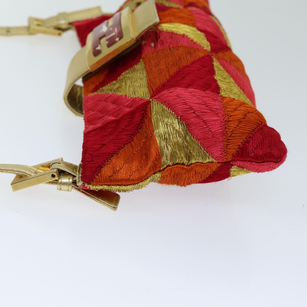 Luxury Fendi Mamma Baguette Shoulder Bag Canvas Red76103