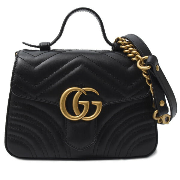 Luxury Gucci Trending 2025 GG Marmont Mini Top Handle Bag 2WAY Black 547260