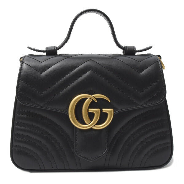 Luxury Gucci Trending 2025 GG Marmont Mini Top Handle Bag 2WAY Black 547260
