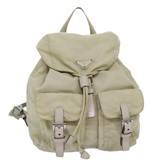 Luxury PradaBackpack Nylon Cream 76124