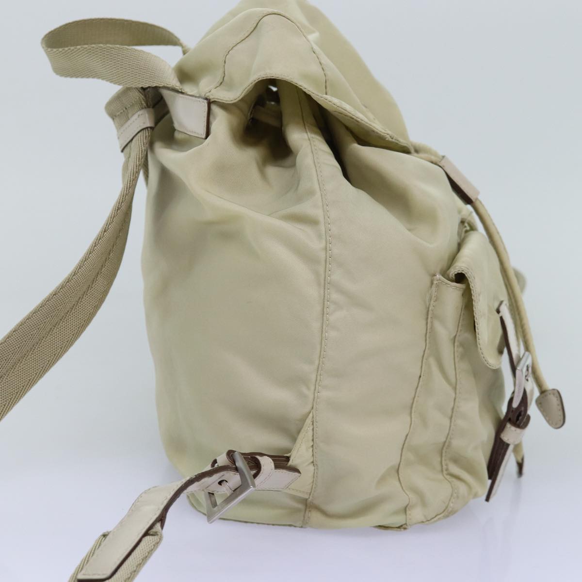 Luxury PradaBackpack Nylon Cream 76124