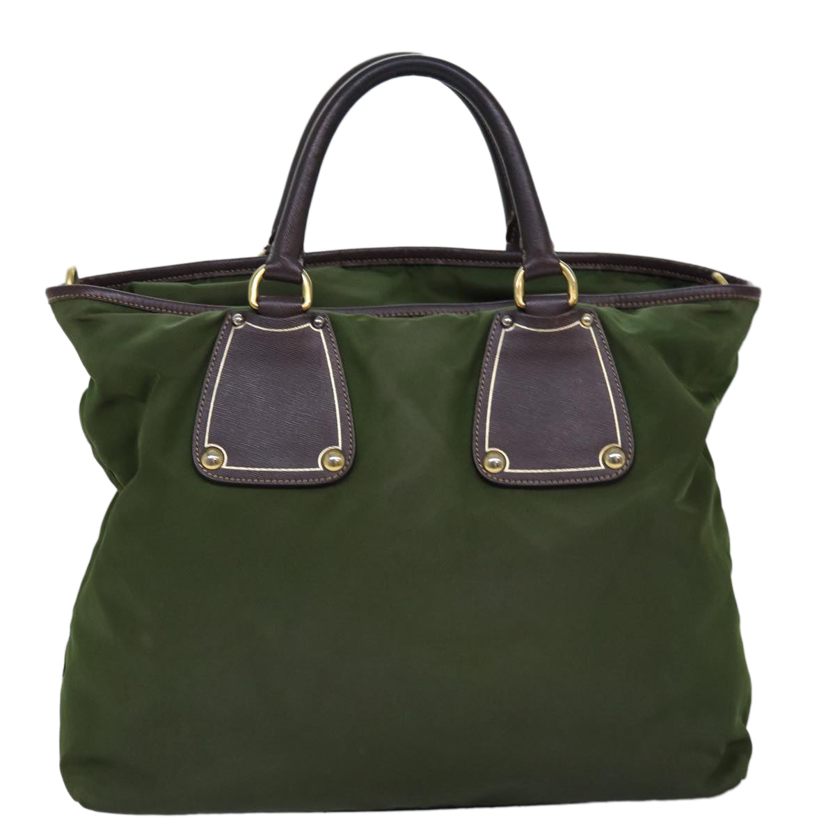 Luxury PradaHand Bag Nylon 2way Khaki 76128