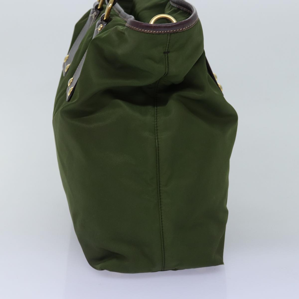 Luxury PradaHand Bag Nylon 2way Khaki 76128