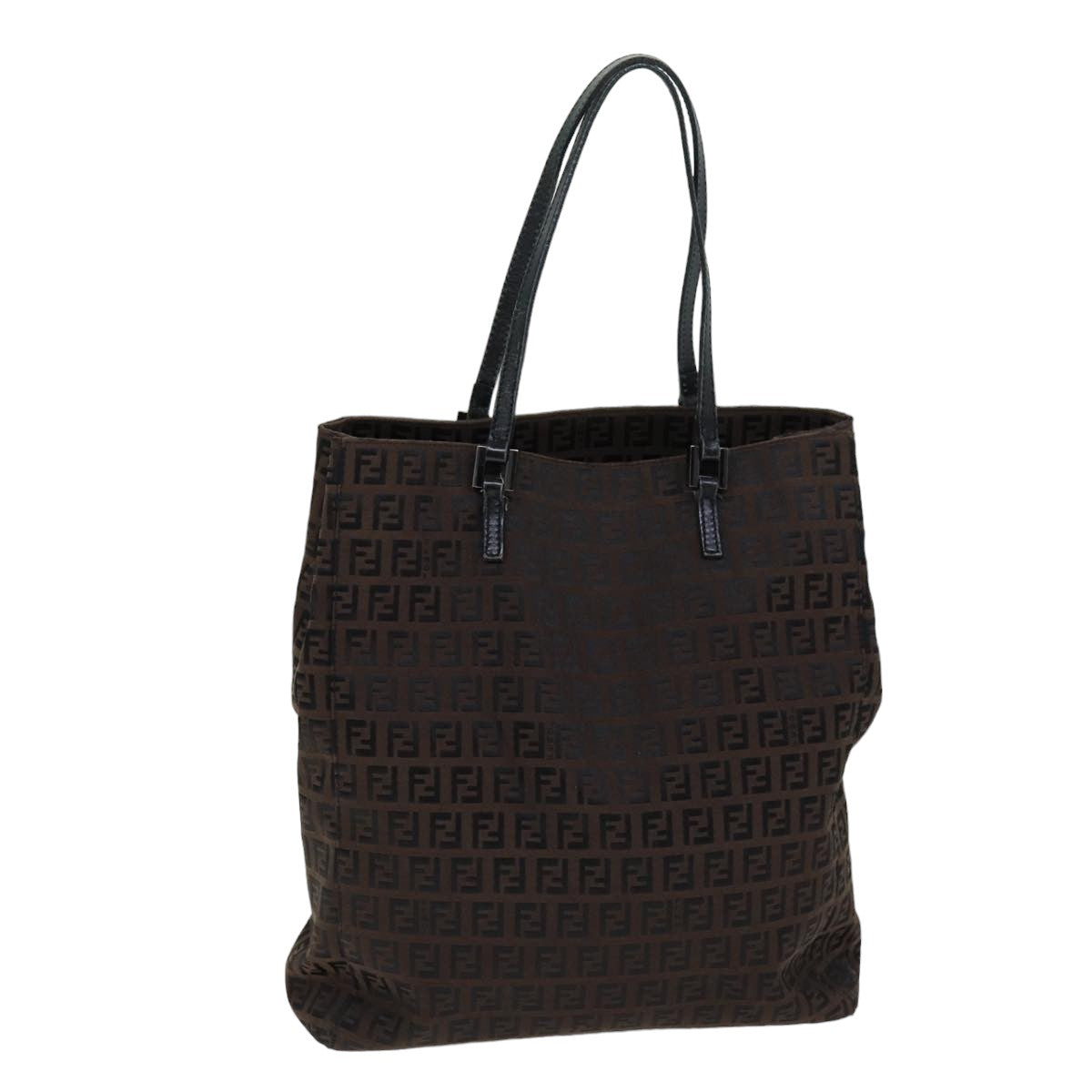 Luxury Fendi Zucchino Canvas Tote Bag Brown Black76132