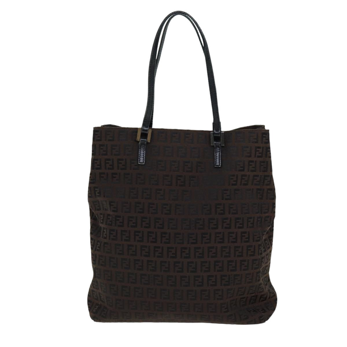 Luxury Fendi Zucchino Canvas Tote Bag Brown Black76132