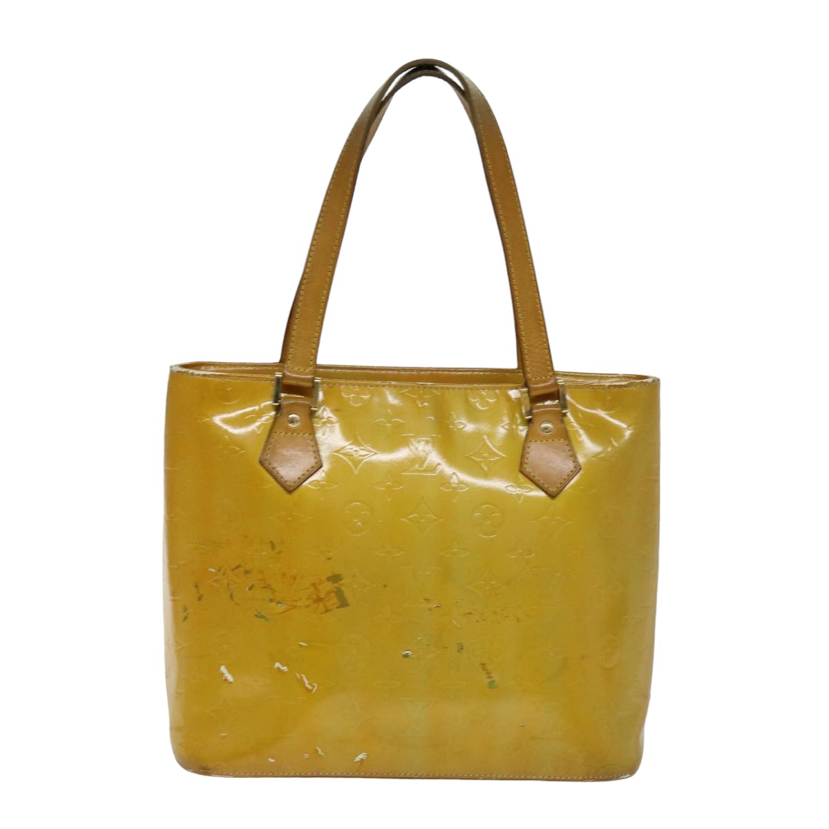 LOUIS VUITTON Monogram Vernis Houston Hand Bag Gris M91053 LV 76153