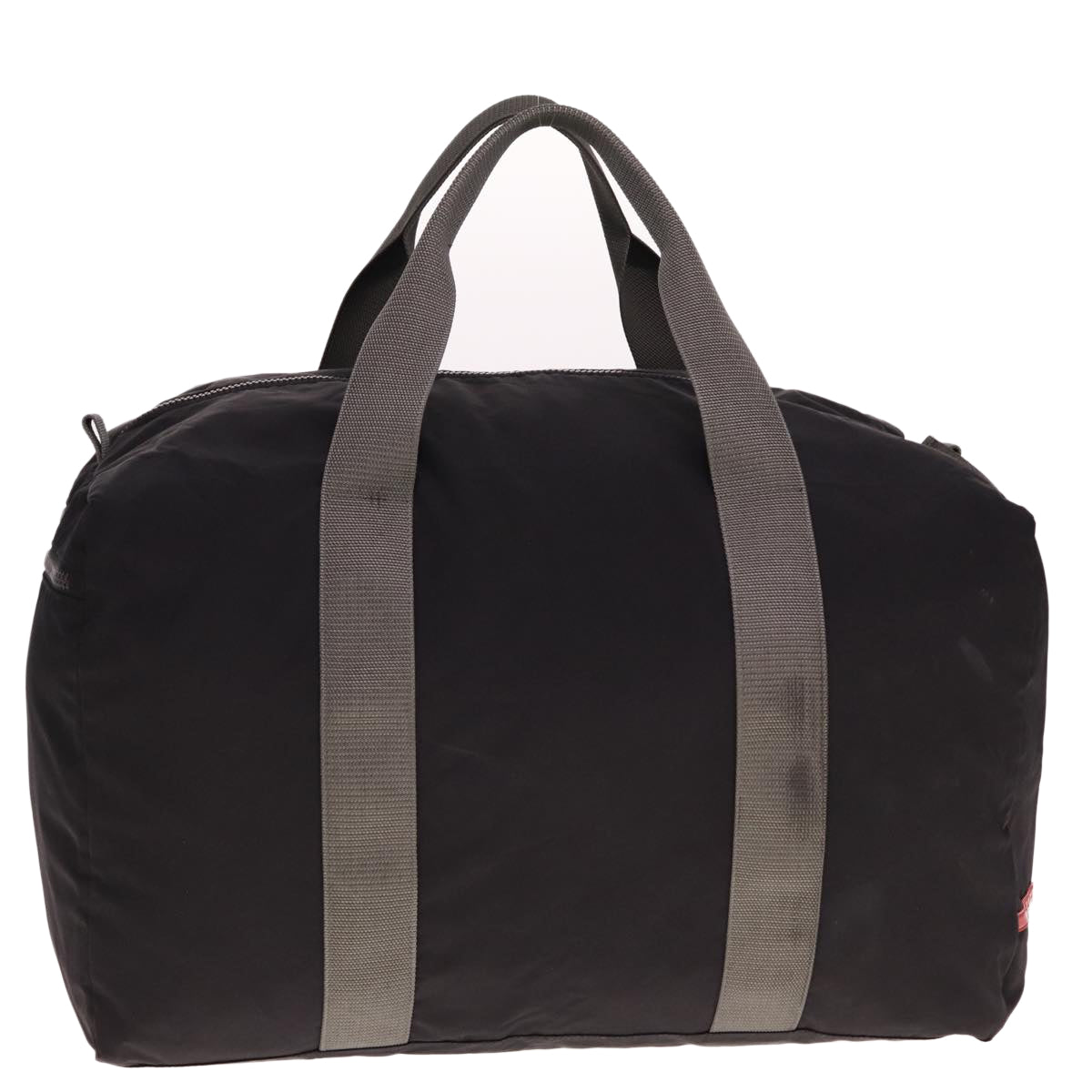 Luxury PradaBoston Bag Nylon Black Gray 76178