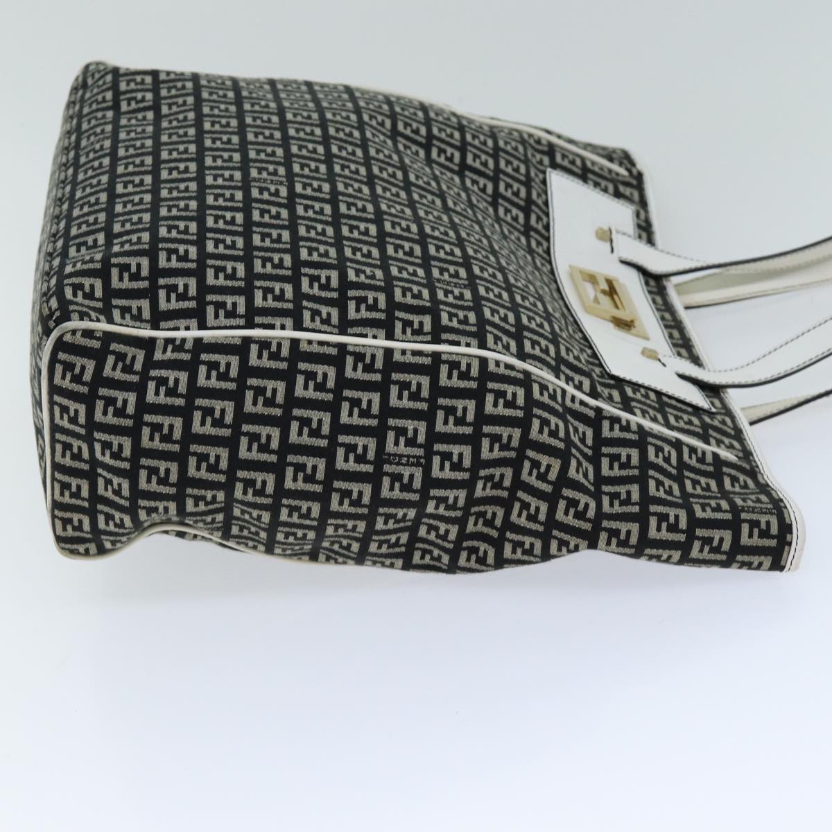 Luxury Fendi Zucchino Canvas Tote Bag Black76206