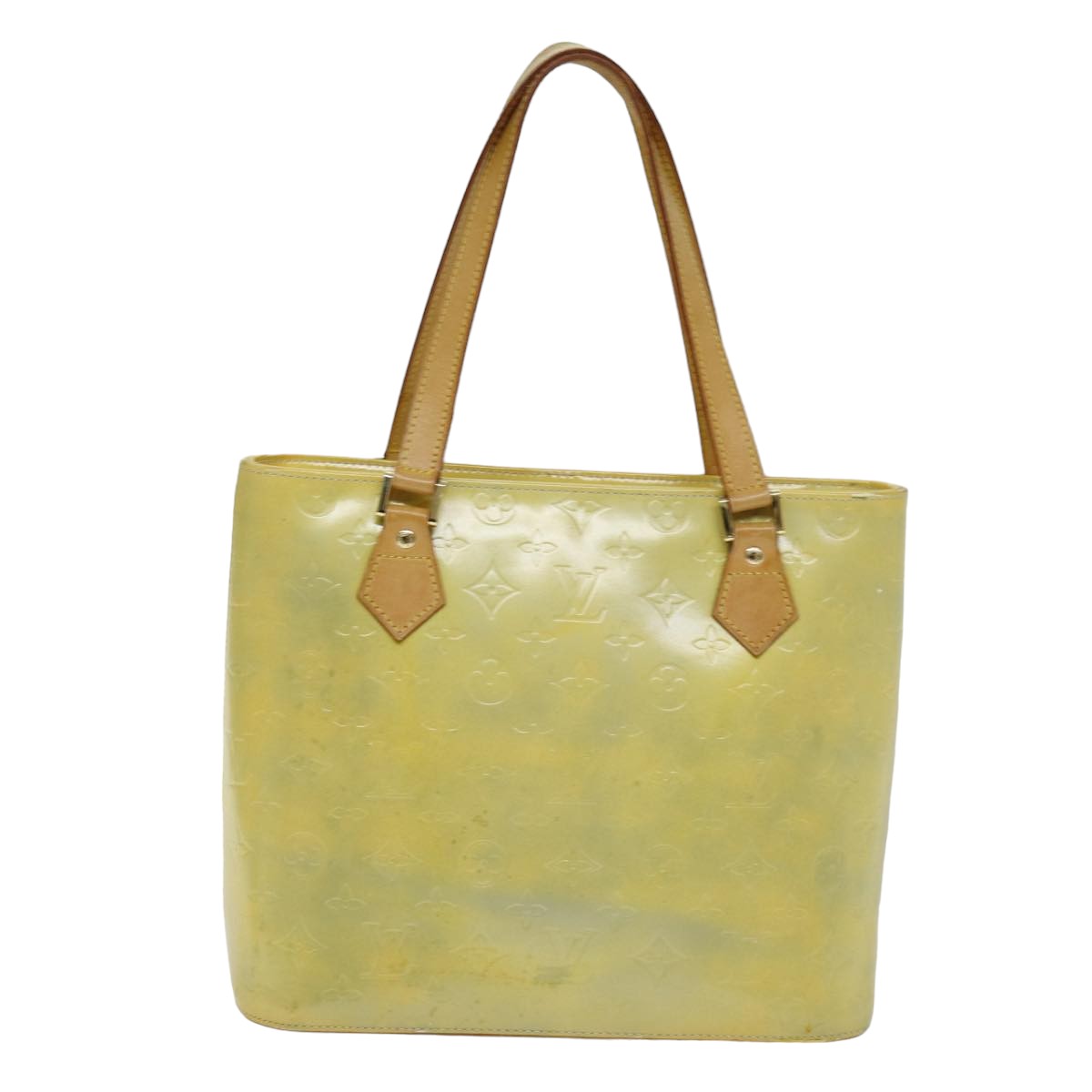 LOUIS VUITTON Monogram Vernis Houston Hand Bag Gris M91053 LV 76212
