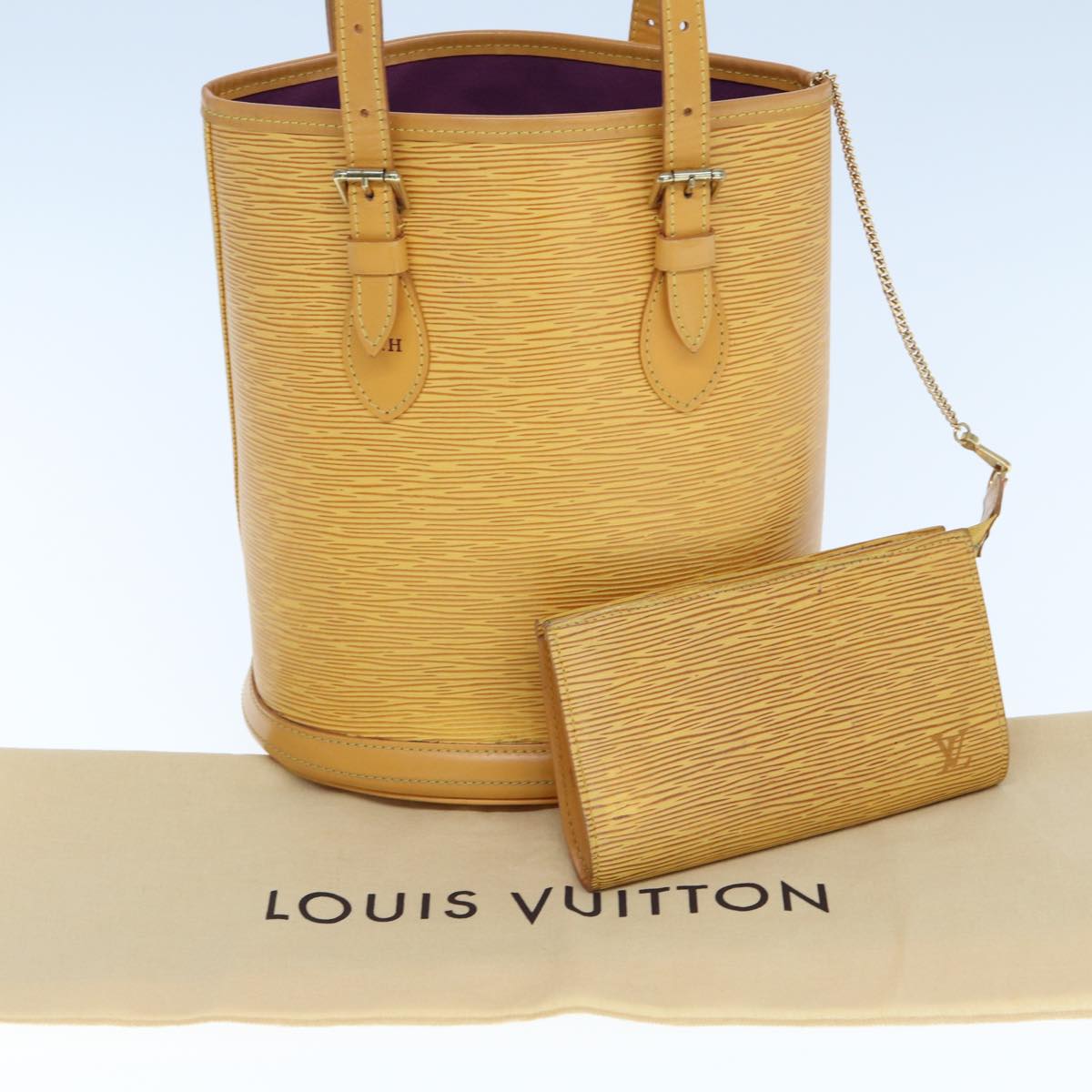 LOUIS VUITTON Epi Bucket PM Shoulder Bag SPO Yellow LV 76283