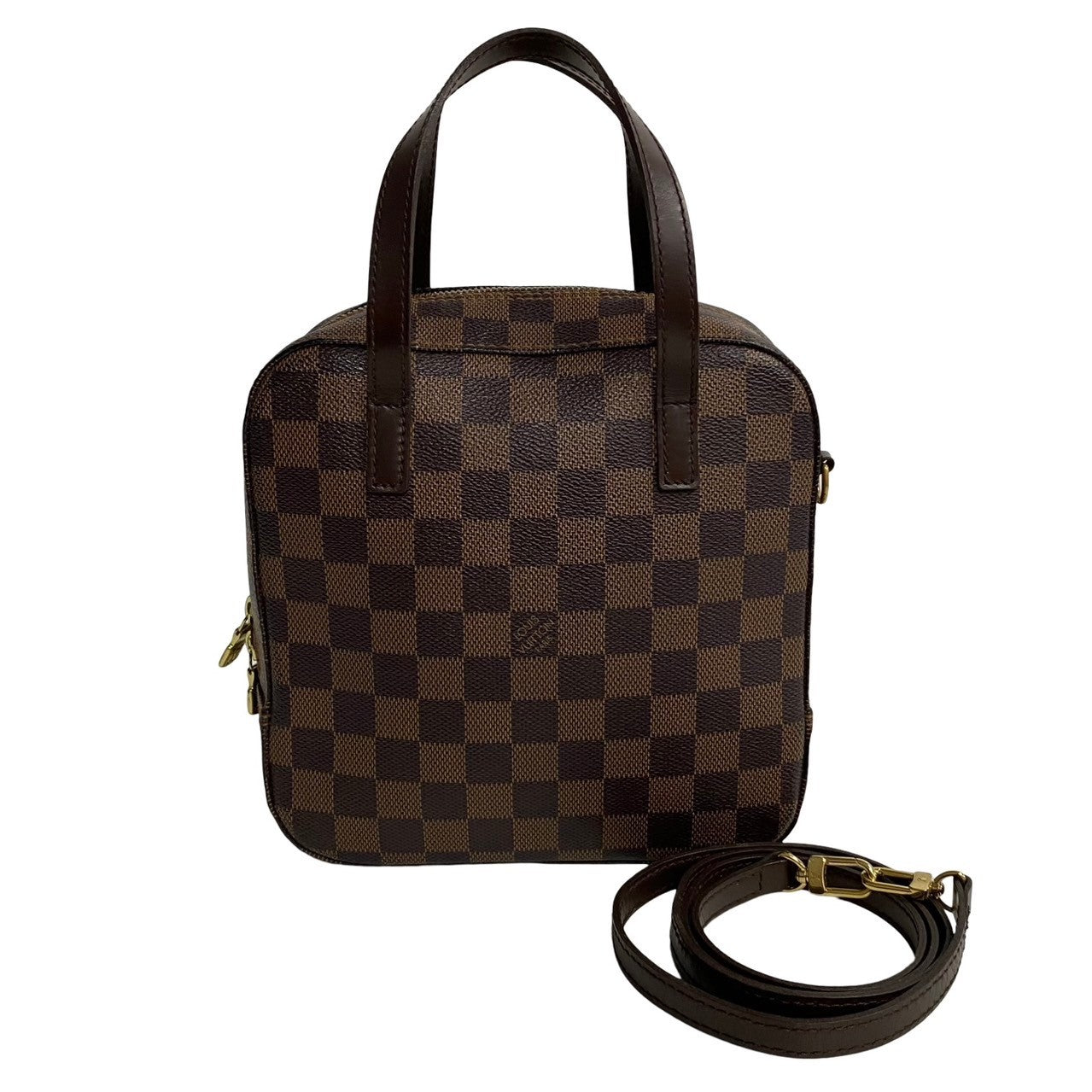 LOUIS VUITTON Shoulder Bag leather Brown Damier Spontini