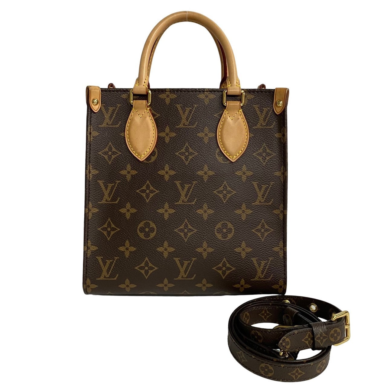 LOUIS VUITTON Shoulder Bag leather Brown Sac PlatBB