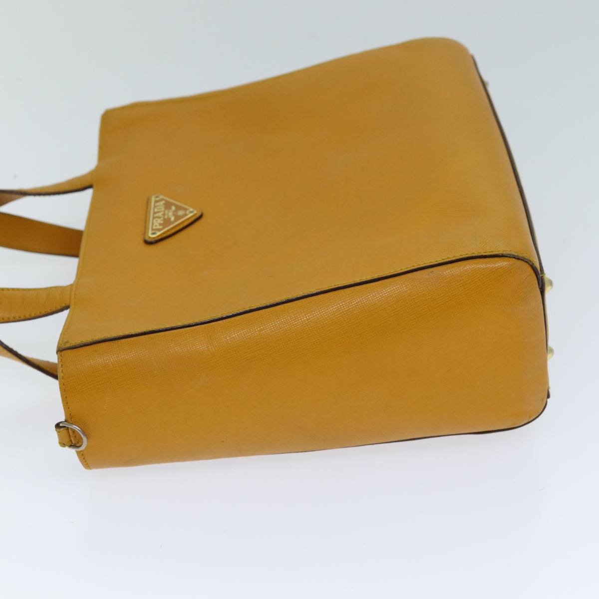 Luxury PradaHand Bag Safiano leather 2way Orange 76420