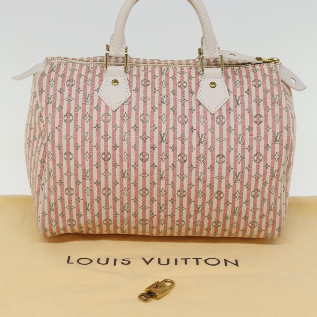 LOUIS VUITTON Monogram Mini Lin Croisette Speedy 30 Bag Pink M95501 76422A