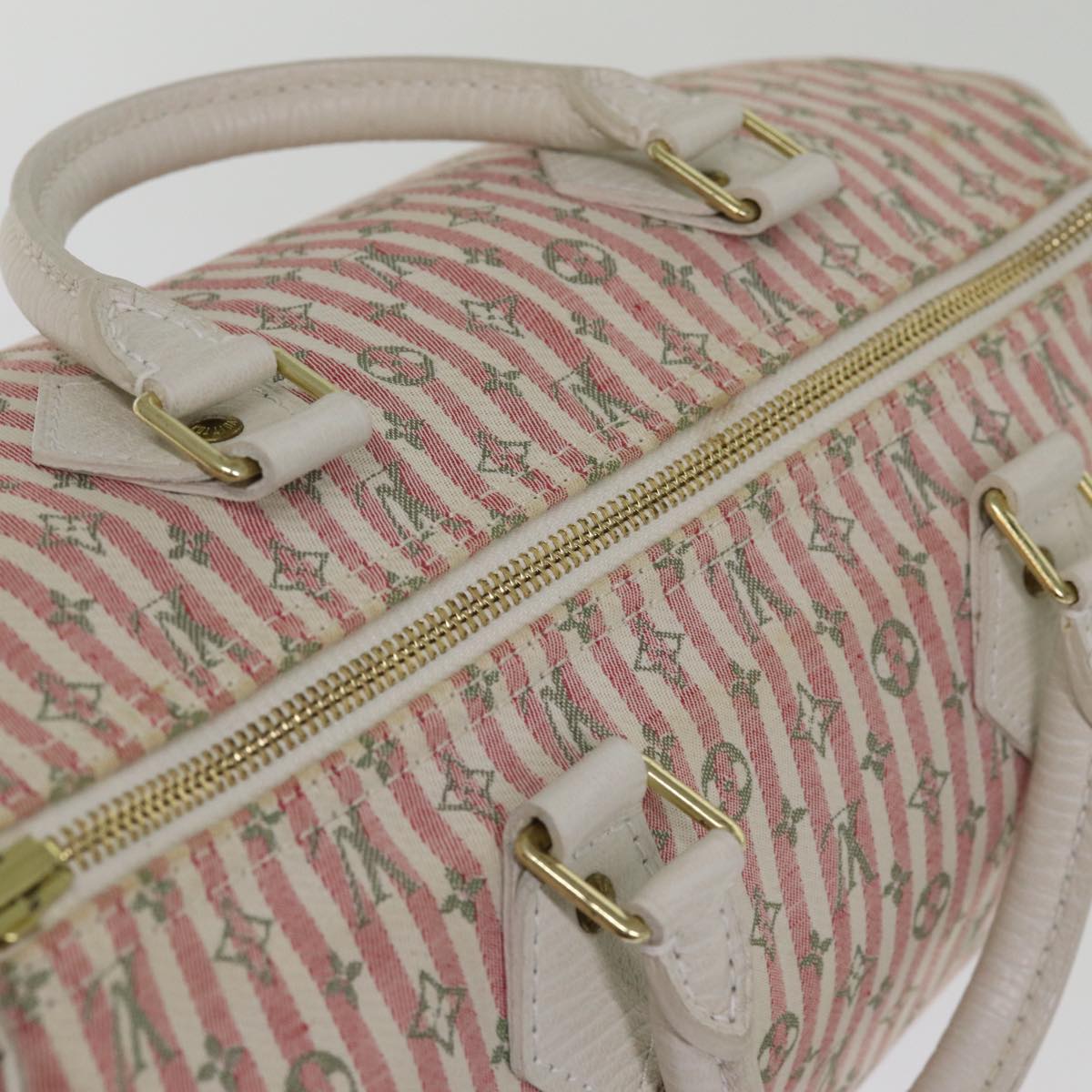 LOUIS VUITTON Monogram Mini Lin Croisette Speedy 30 Bag Pink M95501 76422A