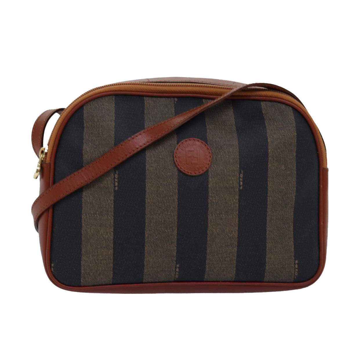 Luxury Fendi Pecan Canvas Shoulder Bag Brown Black76475