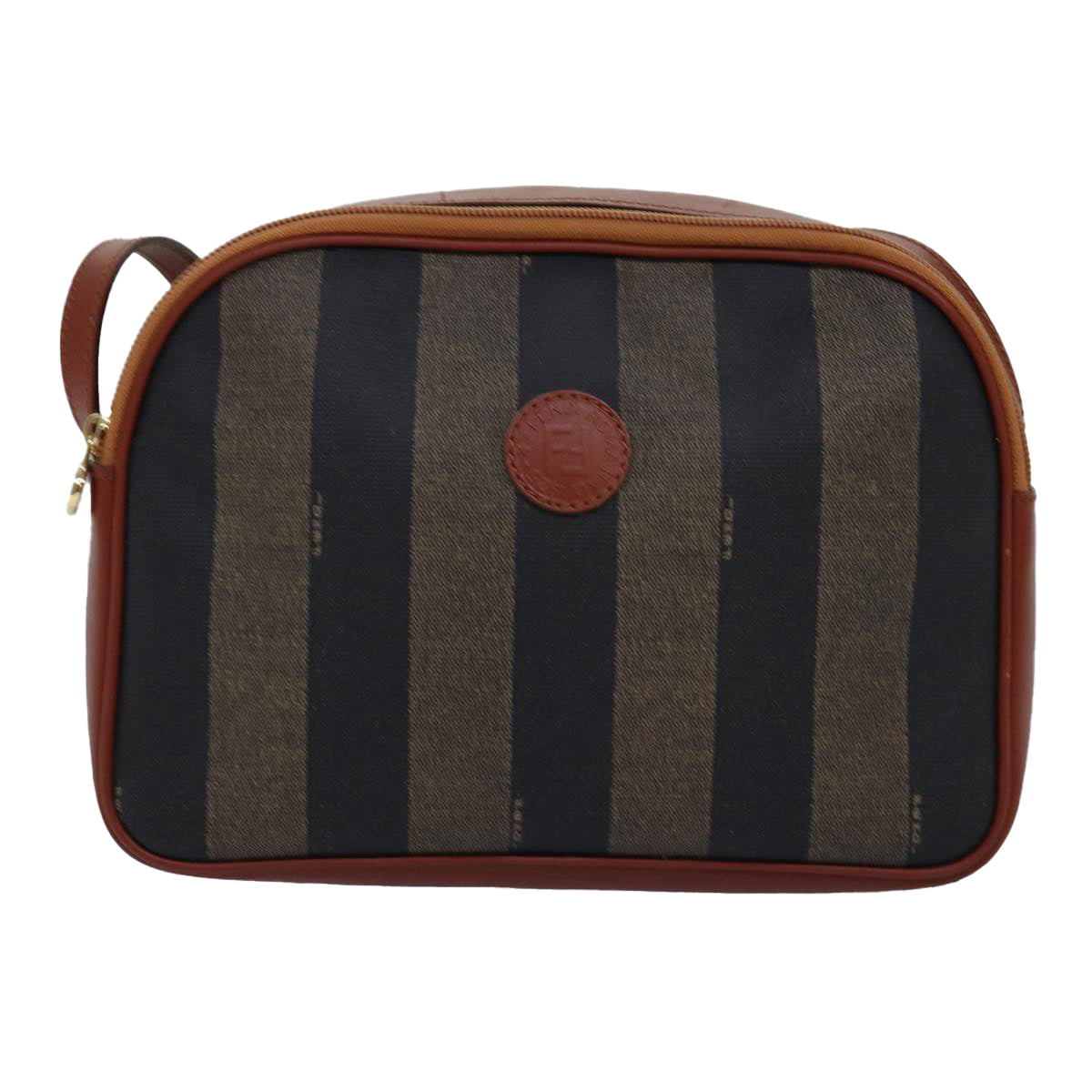 Luxury Fendi Pecan Canvas Shoulder Bag Brown Black76475