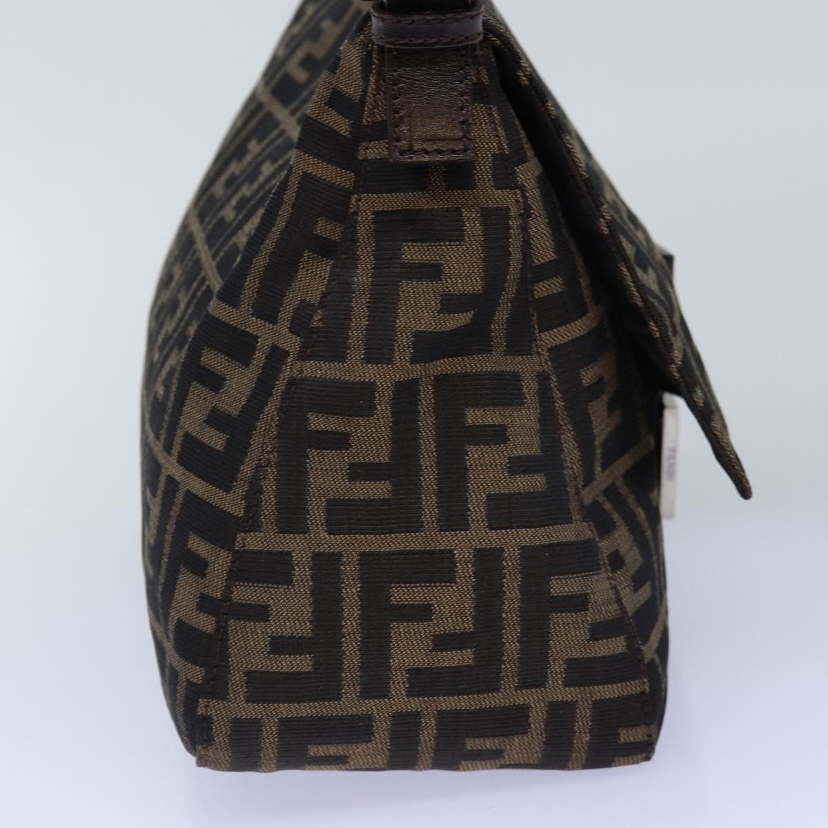 Luxury Fendi Zucca Canvas Mamma Baguette Shoulder Bag Black Brown76476