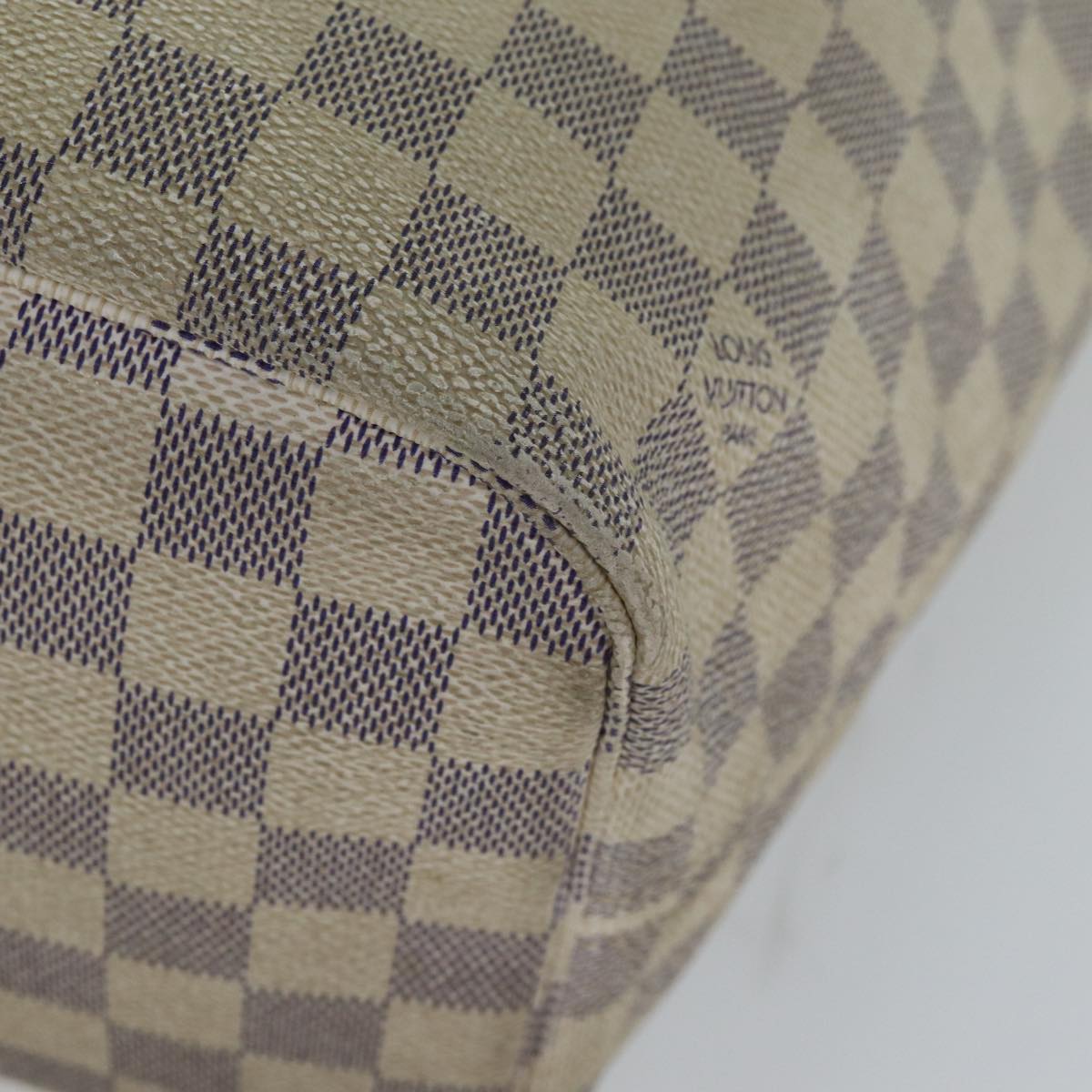 LOUIS VUITTON Damier Azur Neverfull MM Tote Bag N41605 LV 76492