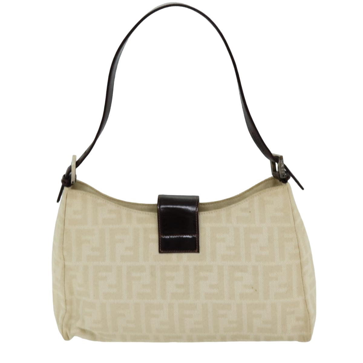 Luxury Fendi Zucca Canvas Mamma Baguette Shoulder Bag Beige76561