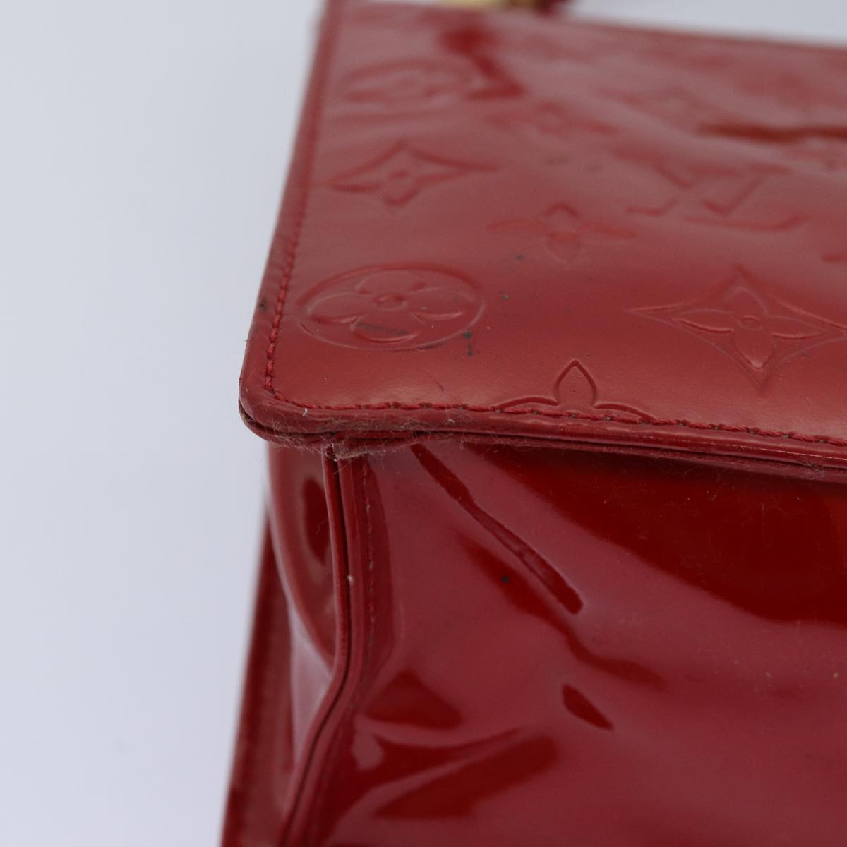 LOUIS VUITTON Monogram Vernis Spring Street Hand Bag Red M91135 LV 76599