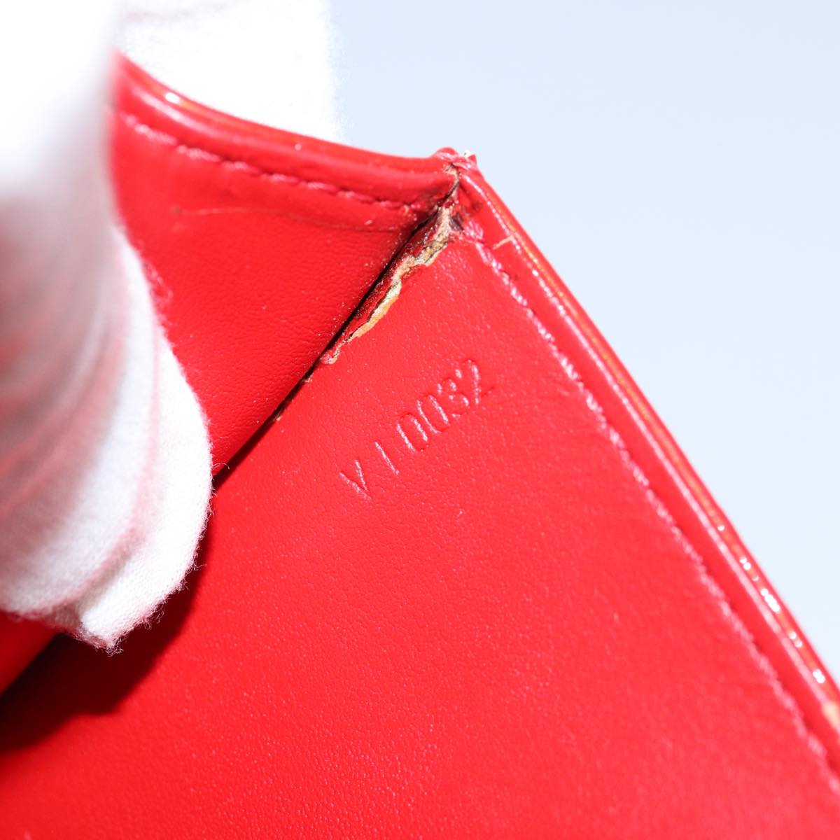 LOUIS VUITTON Monogram Vernis Spring Street Hand Bag Red M91135 LV 76599