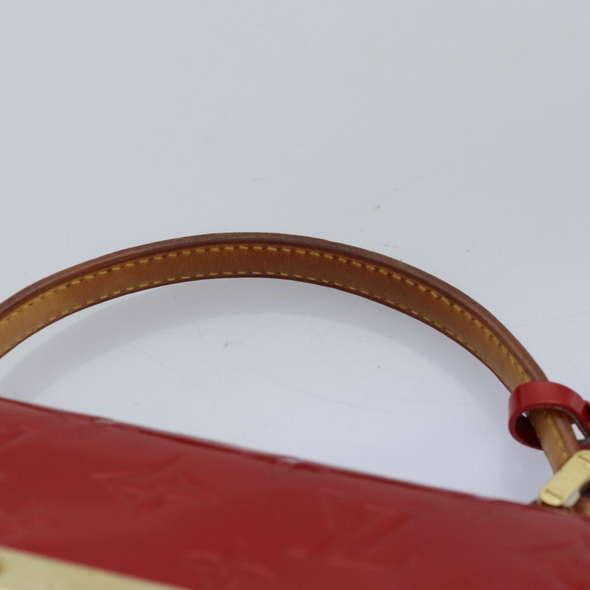 LOUIS VUITTON Monogram Vernis Spring Street Hand Bag Red M91135 LV 76599