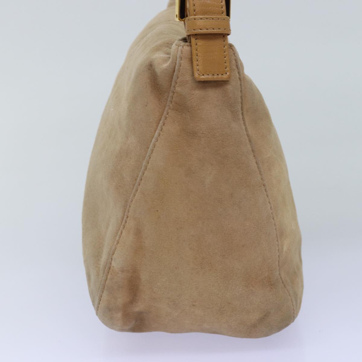 Luxury Fendi Mamma Baguette Shoulder Bag Suede Beige76610