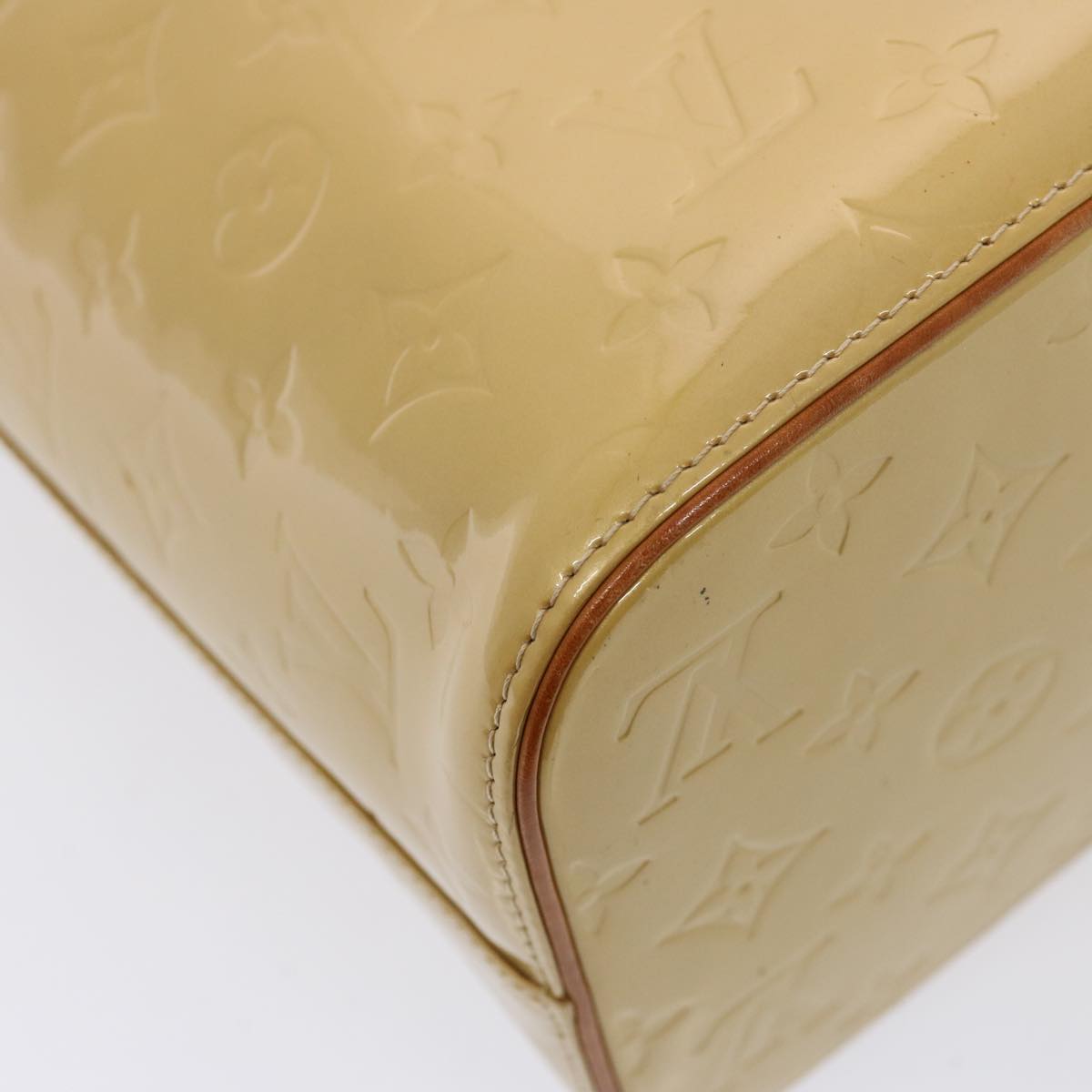 LOUIS VUITTON Monogram Vernis Houston Hand Bag Beige M91004 LV 76626