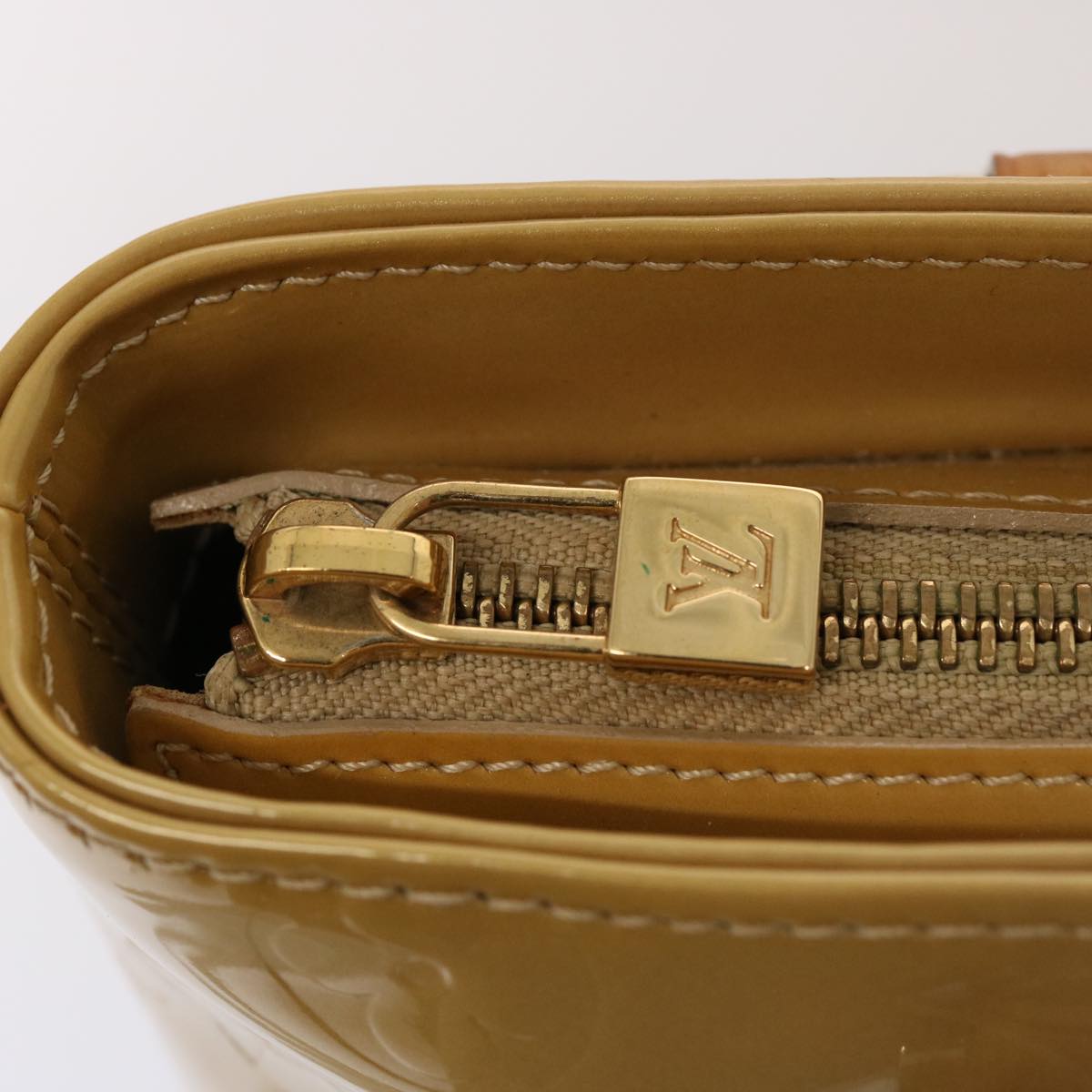LOUIS VUITTON Monogram Vernis Houston Hand Bag Beige M91004 LV 76626