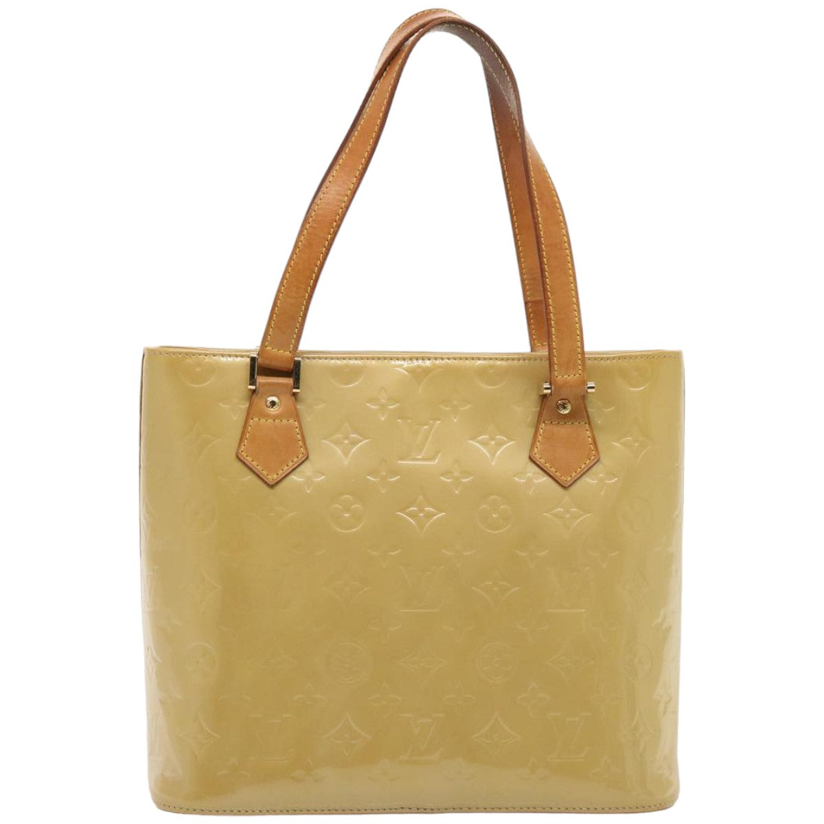 LOUIS VUITTON Monogram Vernis Houston Hand Bag Beige M91004 LV 76626