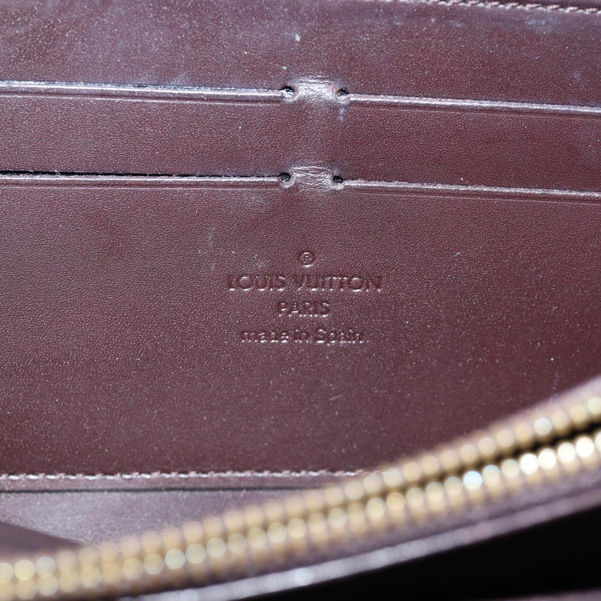 LOUIS VUITTON Monogram Vernis Zippy Wallet Wallet Amarante M93522 LV 76693
