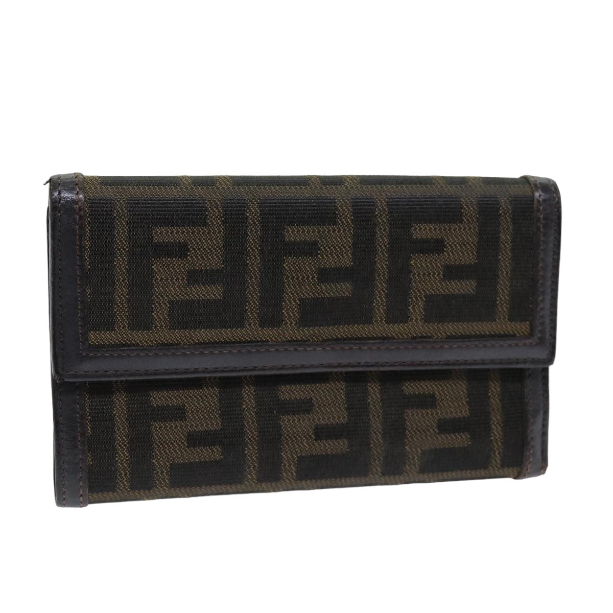 Luxury Fendi Zucca Canvas Wallet Black Brown76700