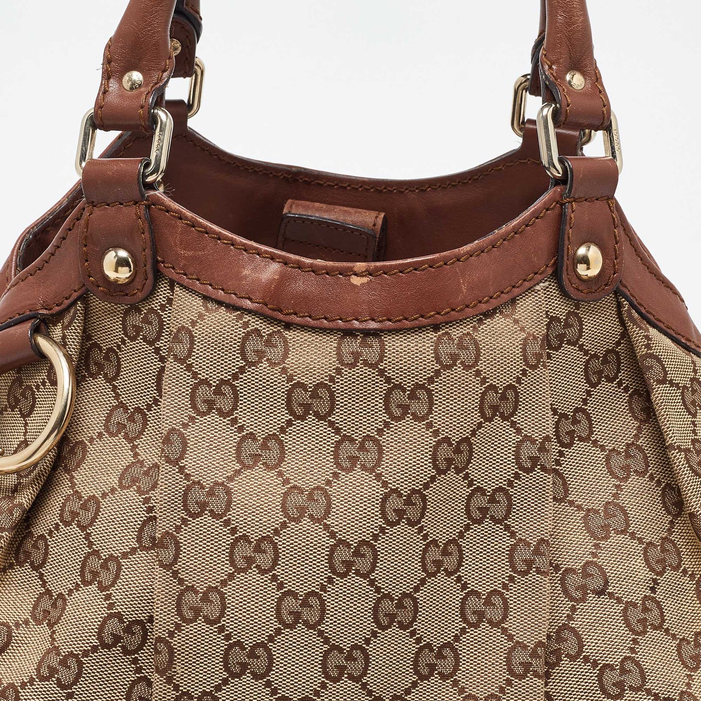 Luxury Gucci Trending 2025 Beige/brown Gg Canvas And Leather Medium Sukey Tote..