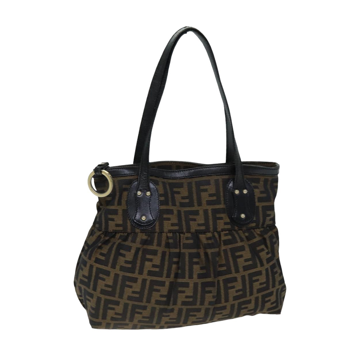 Luxury Fendi Zucca Canvas Tote Bag Black Brown76722
