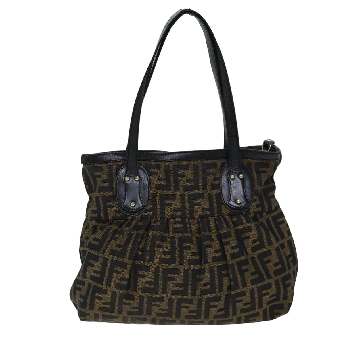 Luxury Fendi Zucca Canvas Tote Bag Black Brown76722