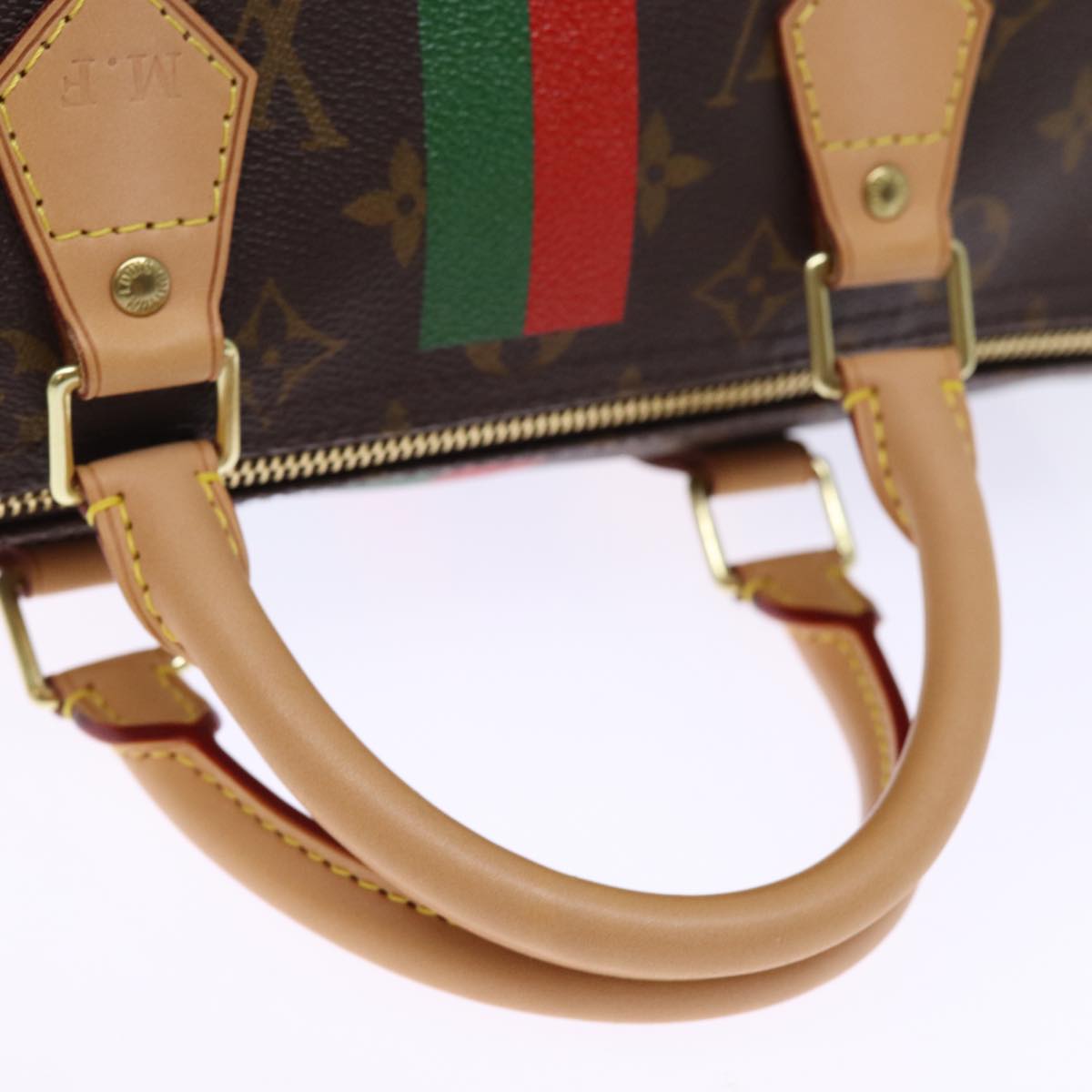LOUIS VUITTON Monogram My LV Heritage Speedy 30 Hand Bag Red Green LV 76750