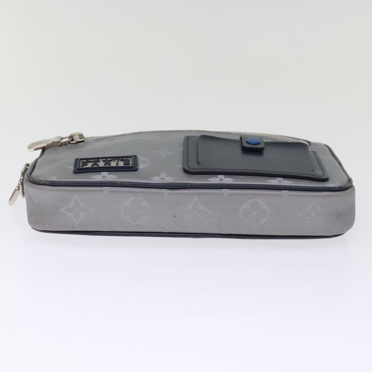LOUIS VUITTON Monogram Satellite Alpha Clutch Bag Silver M44171 LV 76789