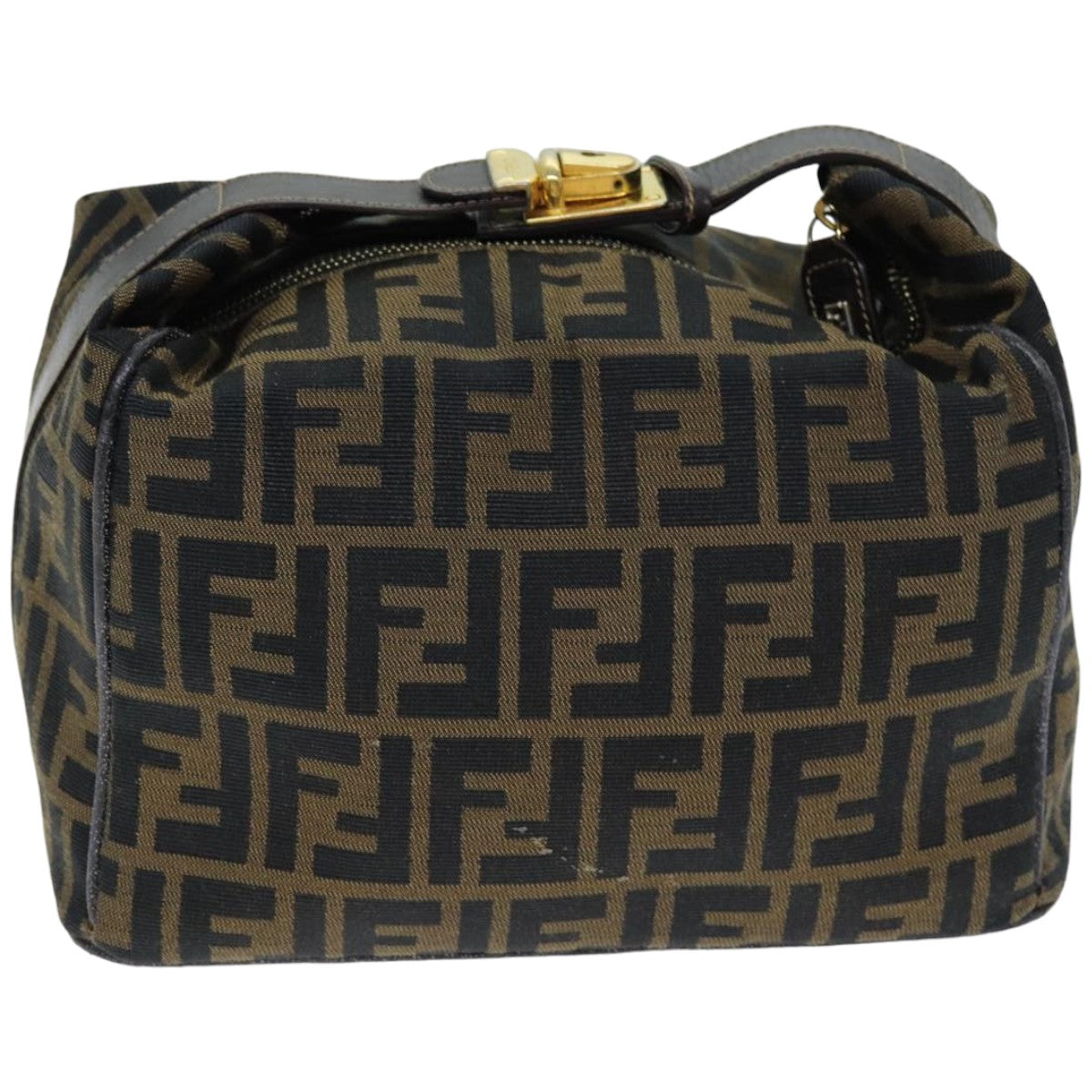 Luxury Fendi Zucca Canvas Vanity Cosmetic Pouch Brown Black76814