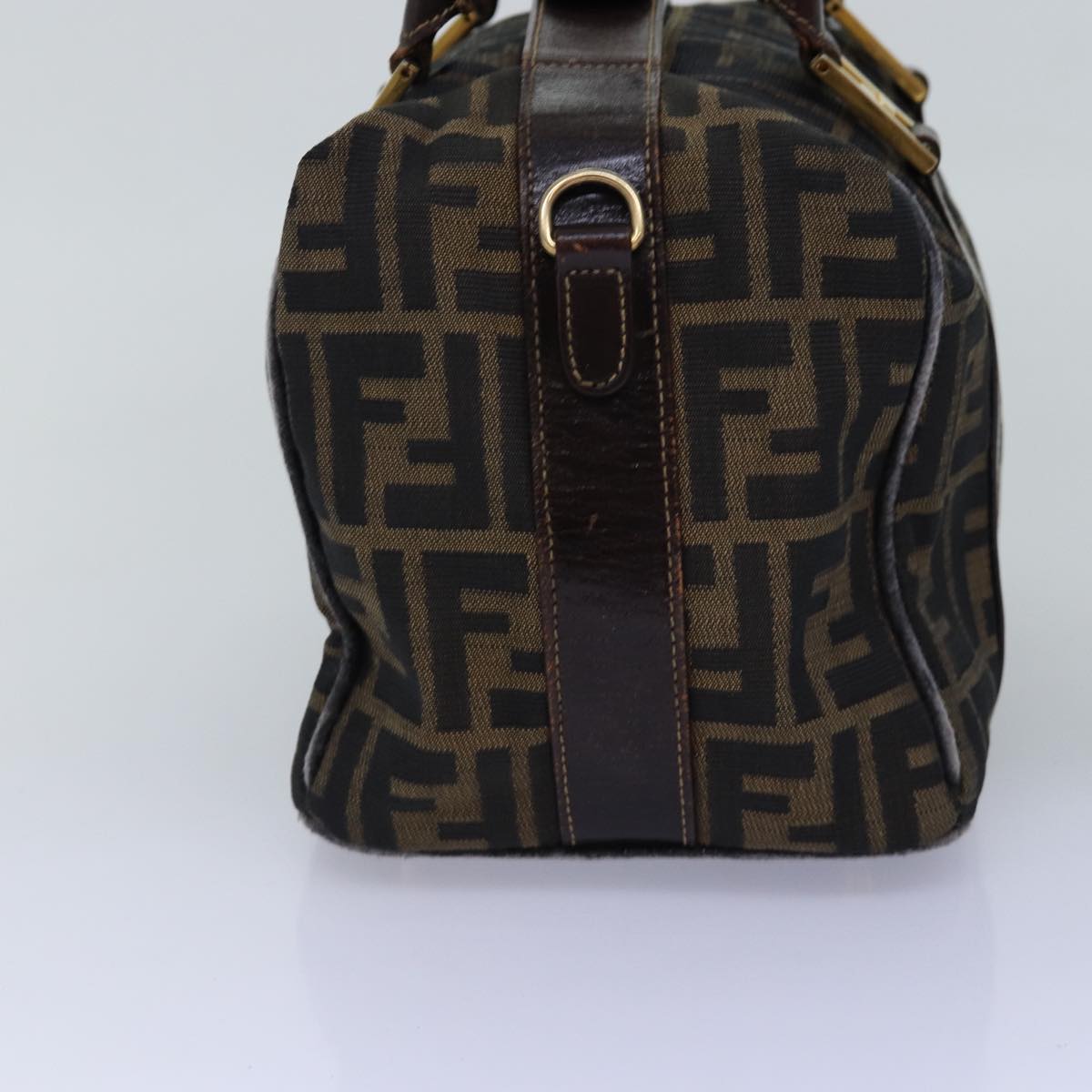 Luxury Fendi Zucca Canvas Hand Bag 2way Brown Black76858