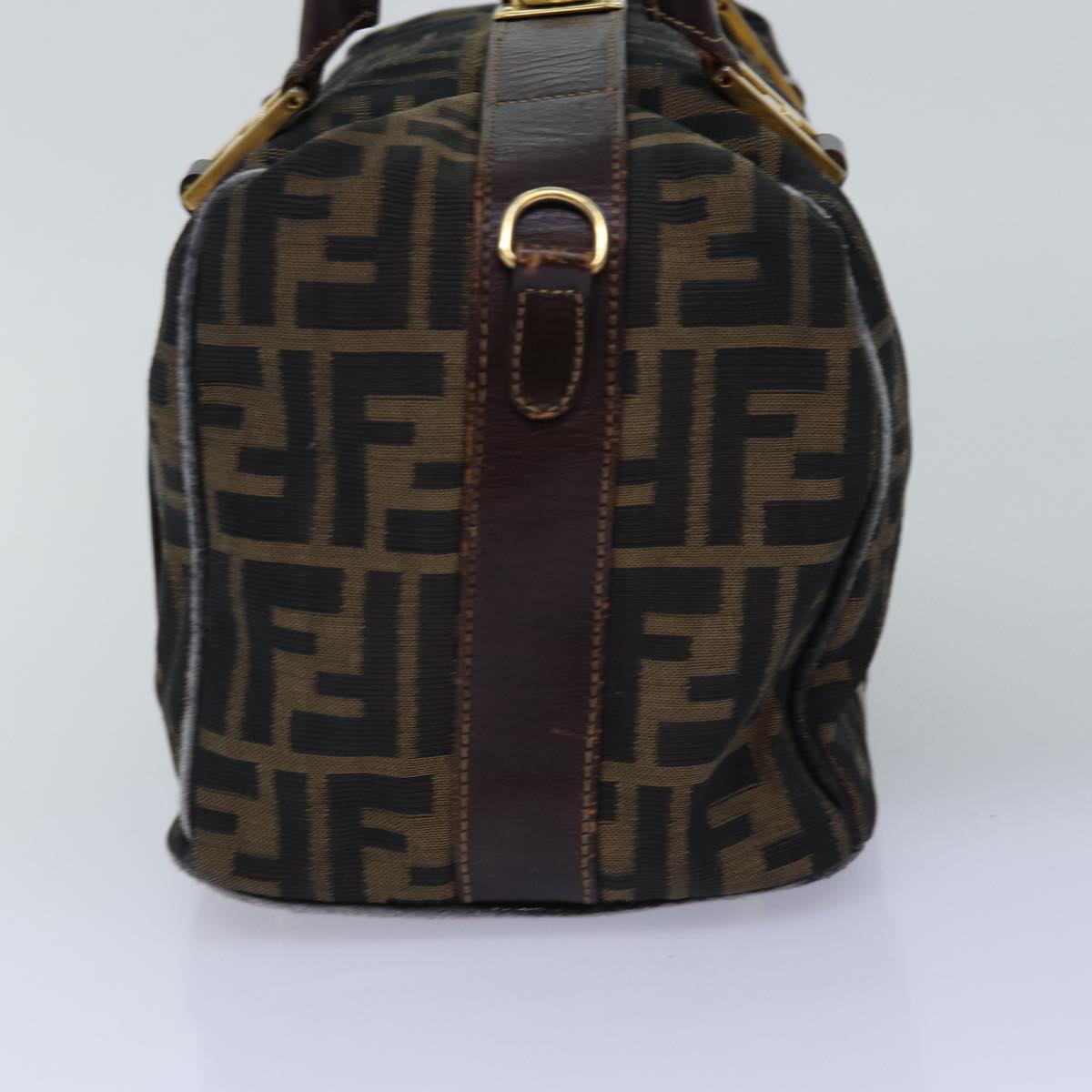 Luxury Fendi Zucca Canvas Hand Bag 2way Brown Black76858