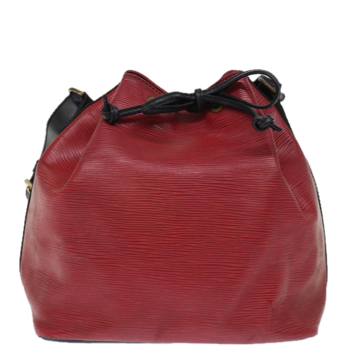 LOUIS VUITTON Epi Petit Noe Shoulder Bag Bicolor Black Red M44172 LV 76862