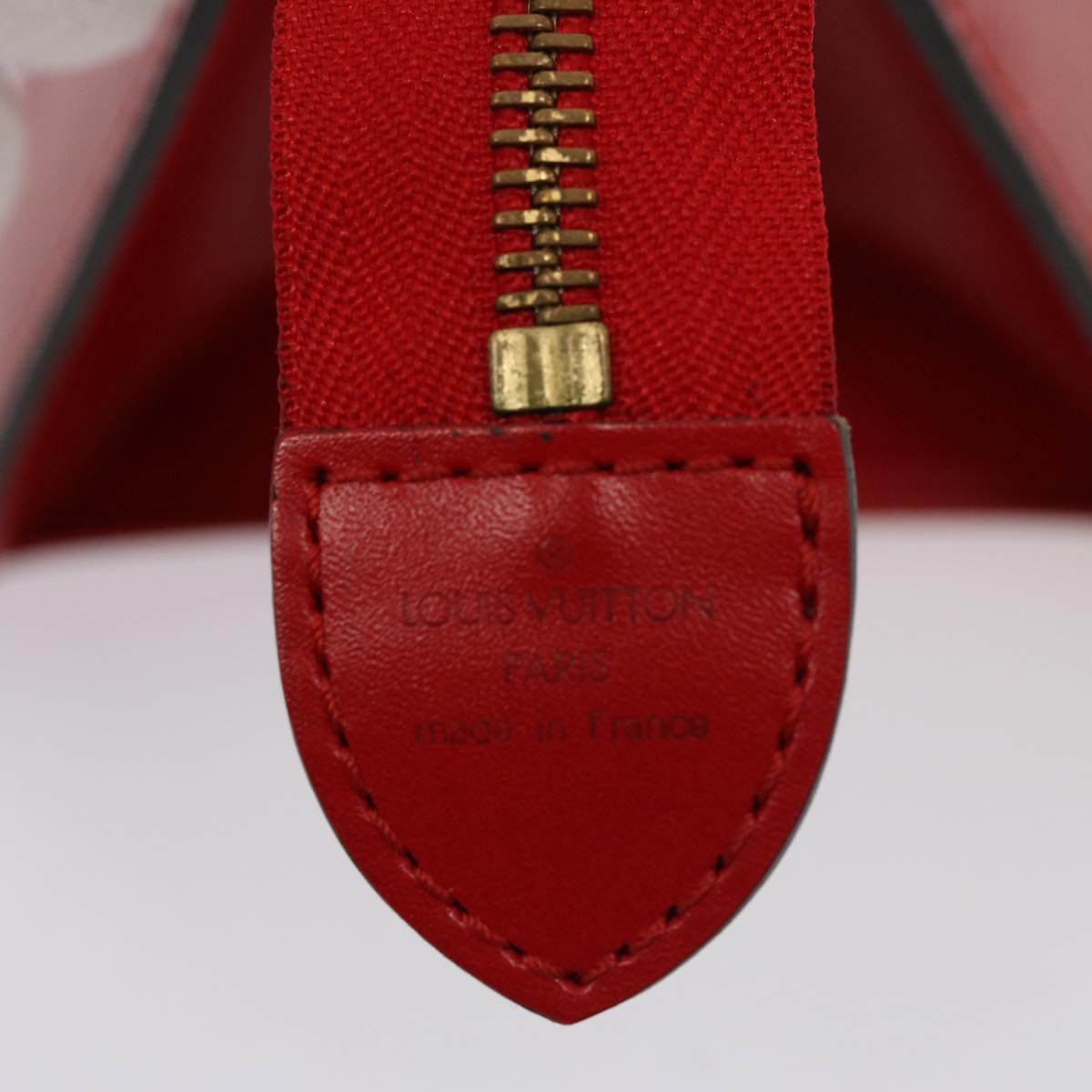 LOUIS VUITTON Epi Sac Triangle Hand Bag Red M52097 LV 76867