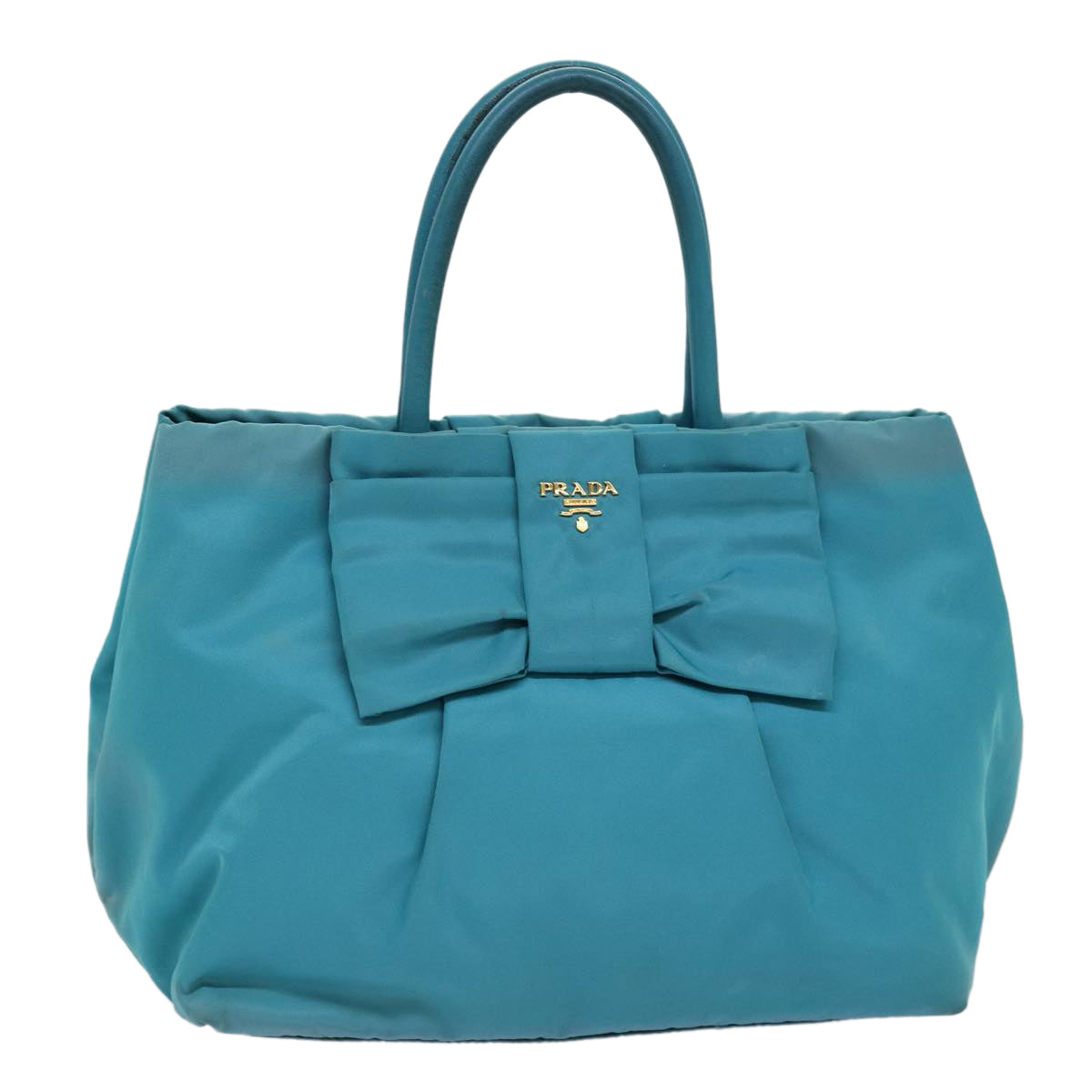 Luxury PradaHand Bag Nylon Turquoise Blue 76968