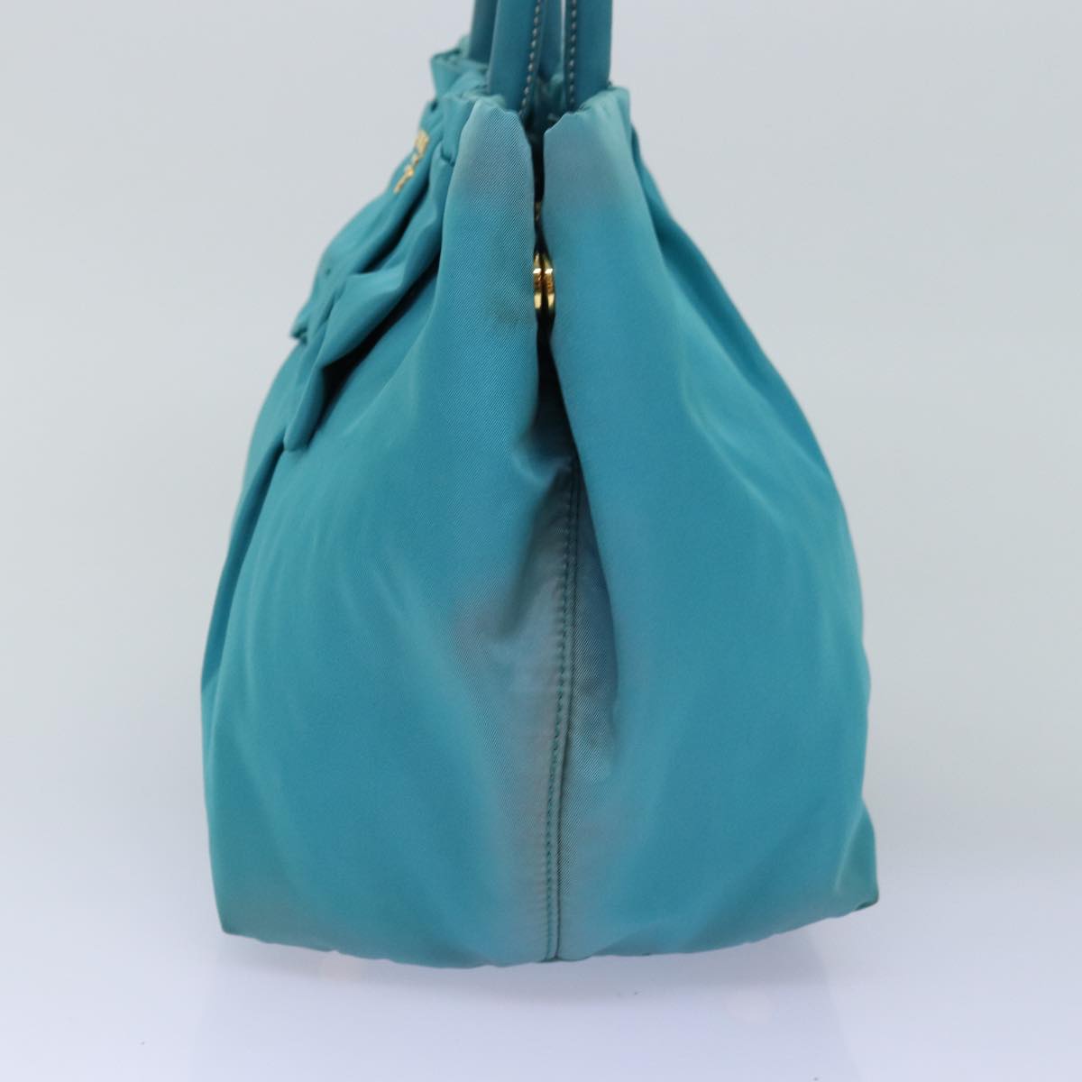 Luxury PradaHand Bag Nylon Turquoise Blue 76968