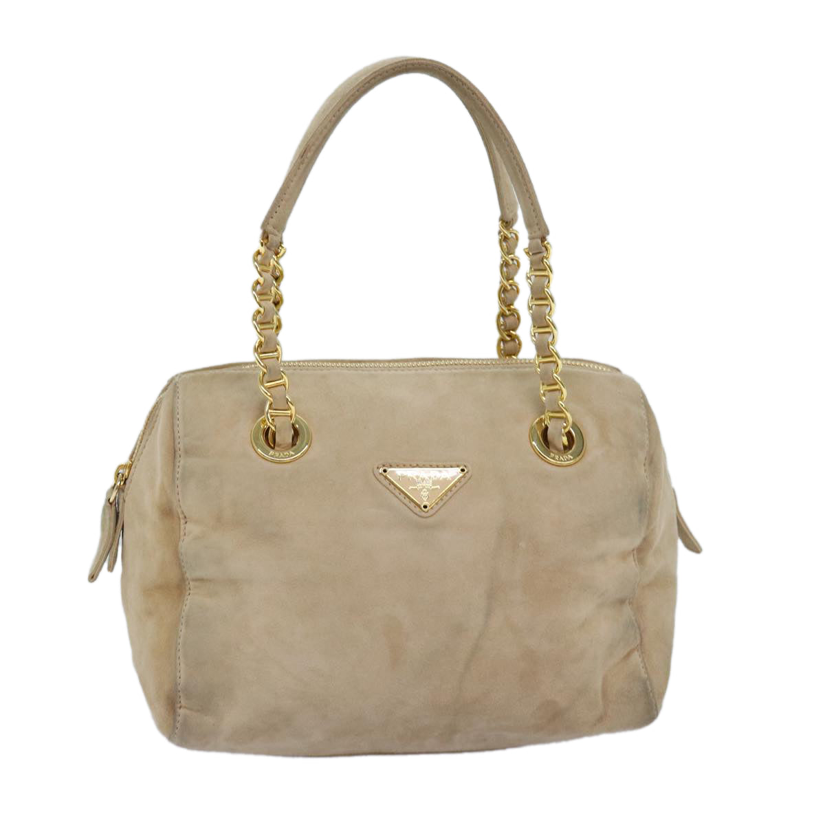 Luxury PradaHand Bag Suede Beige 76978