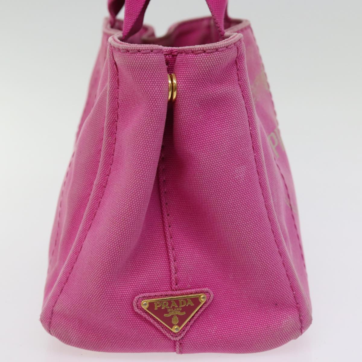 Luxury PradaCanapa PM Hand Bag Canvas 2way Pink 76984